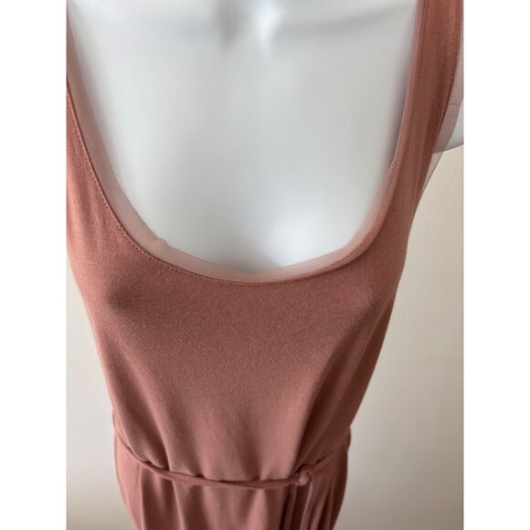 Jersey Dress Large Mesh Hem Drawstring Waist Beachy Lagenlook Festival Boho Chic - Picture 7 of 12